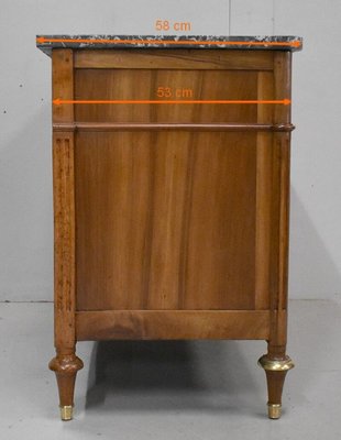 Louis XVI Walnut Chest of Drawers, Late 1700s-RVK-857793