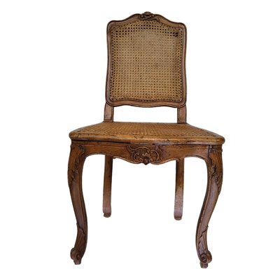 Louis XVI Walnut Dining Chairs with Grille Backs, Set of 4-TCS-1779588