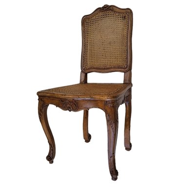 Louis XVI Walnut Dining Chairs with Grille Backs, Set of 4-TCS-1779588