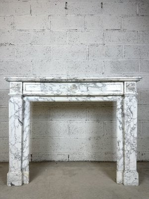 Louis XVI White Marble Chimney, 1890s-AXR-1794814