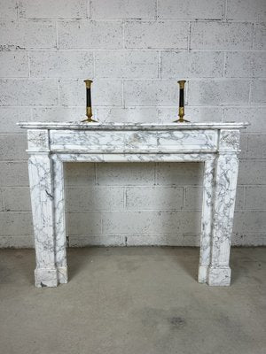 Louis XVI White Marble Chimney, 1890s-AXR-1794814