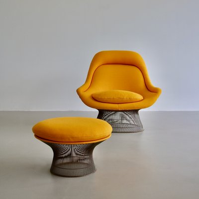 Lounge Chair and Footstool Set by Warren Platner for Knoll Inc. / Knoll International, 1966, Set of 2-INL-681349