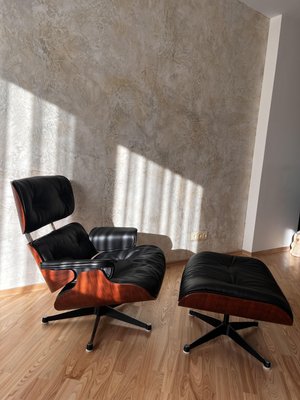 Lounge Chair and Ottoman attributed to Charles & Ray Eames for Vitra, 1956, Set of 2-RAY-1982930