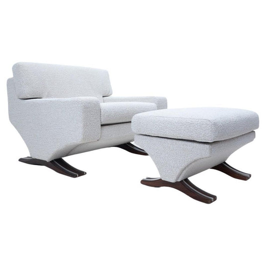 Lounge Chair and Ottoman attributed to Franz T. Sartori for Flexform, 1965, Set of 2