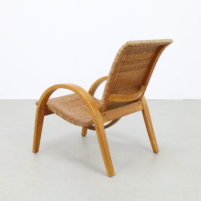 Lounge Chair in Cane and Wood, 1960s-RZV-2040183