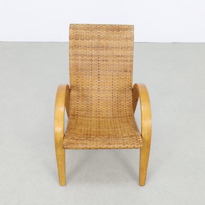 Lounge Chair in Cane and Wood, 1960s-RZV-2040183