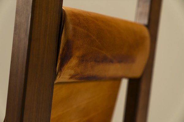 Lounge Chair in Elm and Leather in the syle of Pierre Chapo, France, 1970s-UQV-1719968