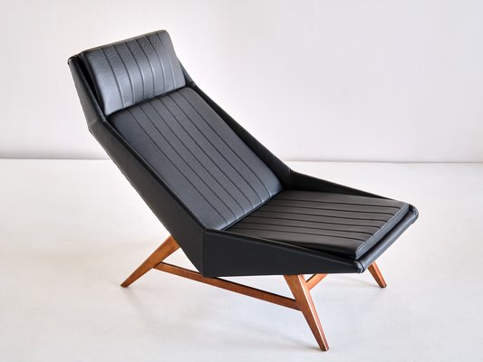 Lounge Chair in Leather and Beech by Svante Skogh for AB Hjertquist & Co, Sweden, 1955-FMT-989851