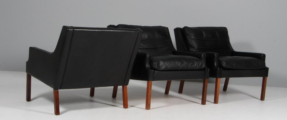 Lounge Chair in Leather by Rud Thygensen, 1960s-HJB-1795056