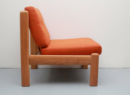 Lounge Chair in Light Oak and Orange Upholstery, 1975-PF-1795805