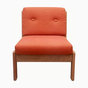 Lounge Chair in Light Oak and Orange Upholstery, 1975-PF-1795805