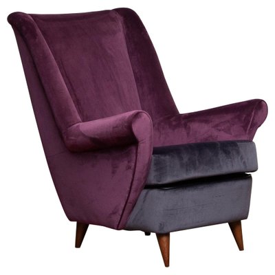 Lounge Chair in Magenta by Gio Ponti for ISA Bergamo, Italy, 1950s-JE-987169