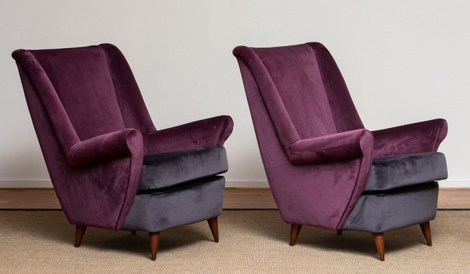 Lounge Chair in Magenta by Gio Ponti for ISA Bergamo, Italy, 1950s-JE-987169