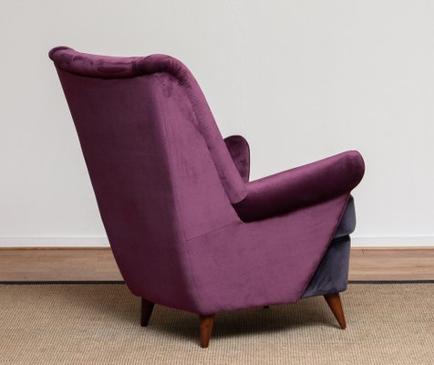 Lounge Chair in Magenta by Gio Ponti for ISA Bergamo, Italy, 1950s-JE-987169