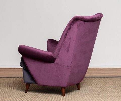 Lounge Chair in Magenta by Gio Ponti for ISA Bergamo, Italy, 1950s-JE-987169