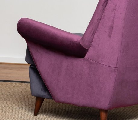 Lounge Chair in Magenta by Gio Ponti for ISA Bergamo, Italy, 1950s-JE-987169