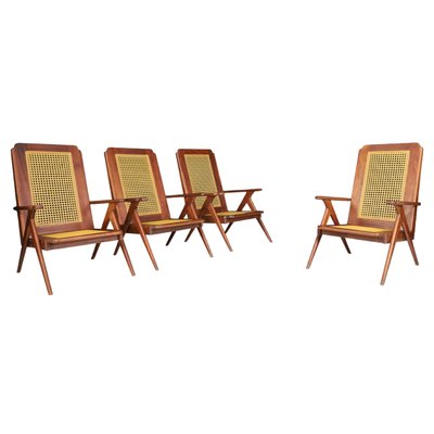 Lounge Chair in Mahogany and Weave, 1950s-TRW-1797075