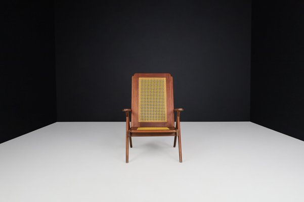 Lounge Chair in Mahogany and Weave, 1950s-TRW-1797075