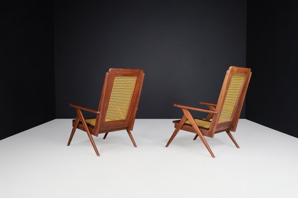 Lounge Chair in Mahogany and Weave, 1950s-TRW-1797075