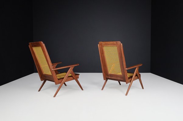 Lounge Chair in Mahogany and Weave, 1950s-TRW-1797075