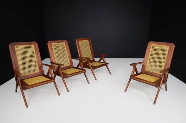 Lounge Chair in Mahogany and Weave, 1950s-TRW-1797075