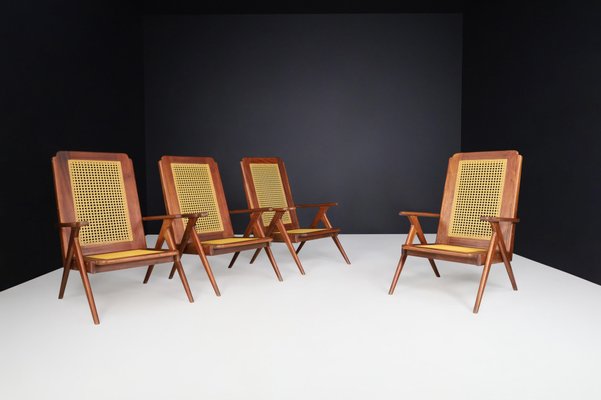 Lounge Chair in Mahogany and Weave, 1950s-TRW-1797075