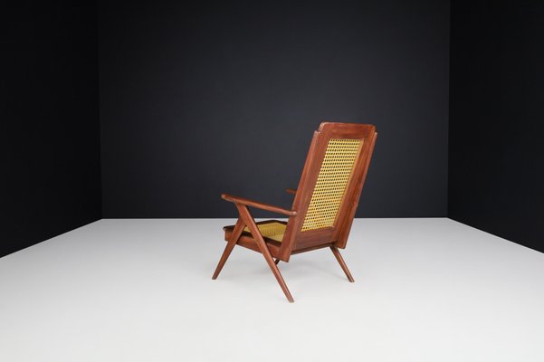 Lounge Chair in Mahogany and Weave, 1950s-TRW-1797075