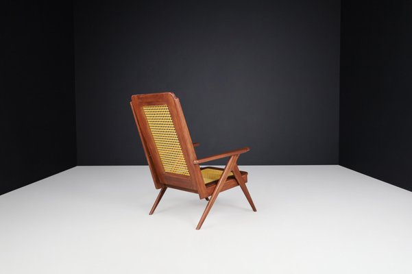 Lounge Chair in Mahogany and Weave, 1950s-TRW-1797075