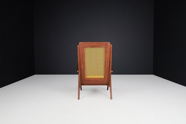 Lounge Chair in Mahogany and Weave, 1950s-TRW-1797075