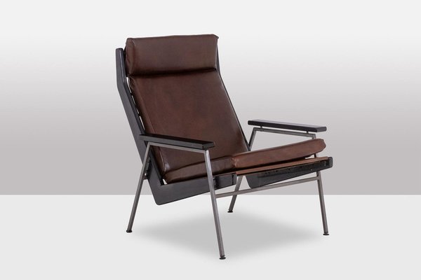 Lounge Chair in Metal and Leather by Rob Parry for Gelderland, 1950s-CEJ-1812118