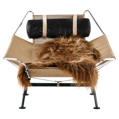 Lounge Chair in Metal and Sheepskin attributed to Hans Wegner, 1960s-SC-1629840