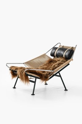 Lounge Chair in Metal and Sheepskin attributed to Hans Wegner, 1960s-SC-1629840