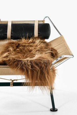 Lounge Chair in Metal and Sheepskin attributed to Hans Wegner, 1960s-SC-1629840