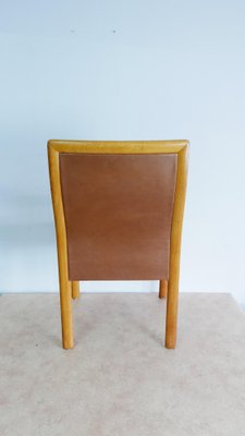 Lounge Chair in Oak and Cognac Leather by Helmut Lübke, 1970s-KK-1235932