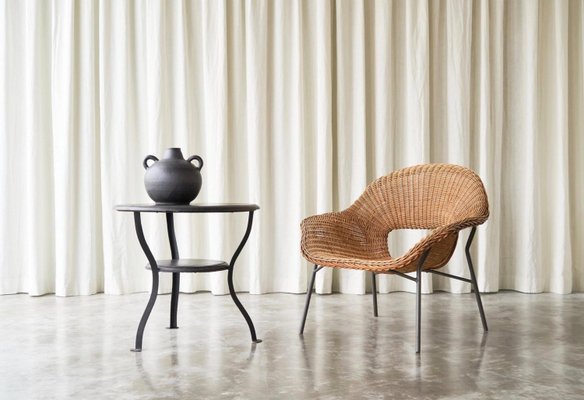 Lounge Chair in Rattan and Metal by Dirk Van Sliedregt, 1960s-FEW-2024254