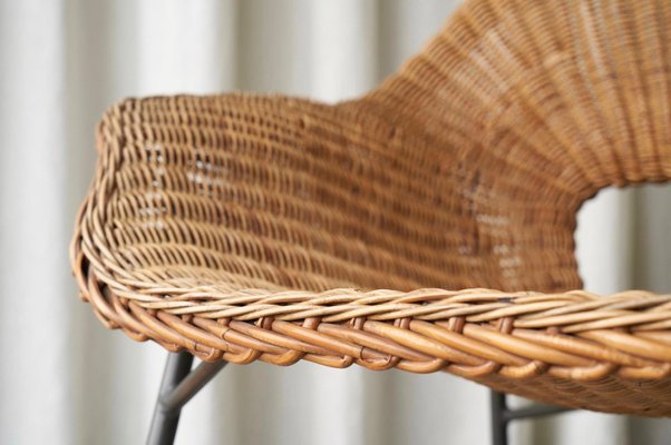 Lounge Chair in Rattan and Metal by Dirk Van Sliedregt, 1960s-FEW-2024254