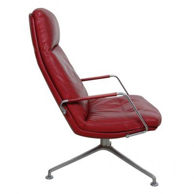 Lounge Chair in Red Leather by Jørgen Kastholm, 1990s-MTD-1438200