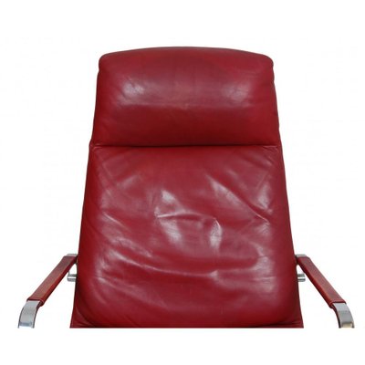 Lounge Chair in Red Leather by Jørgen Kastholm, 1990s-MTD-1438200