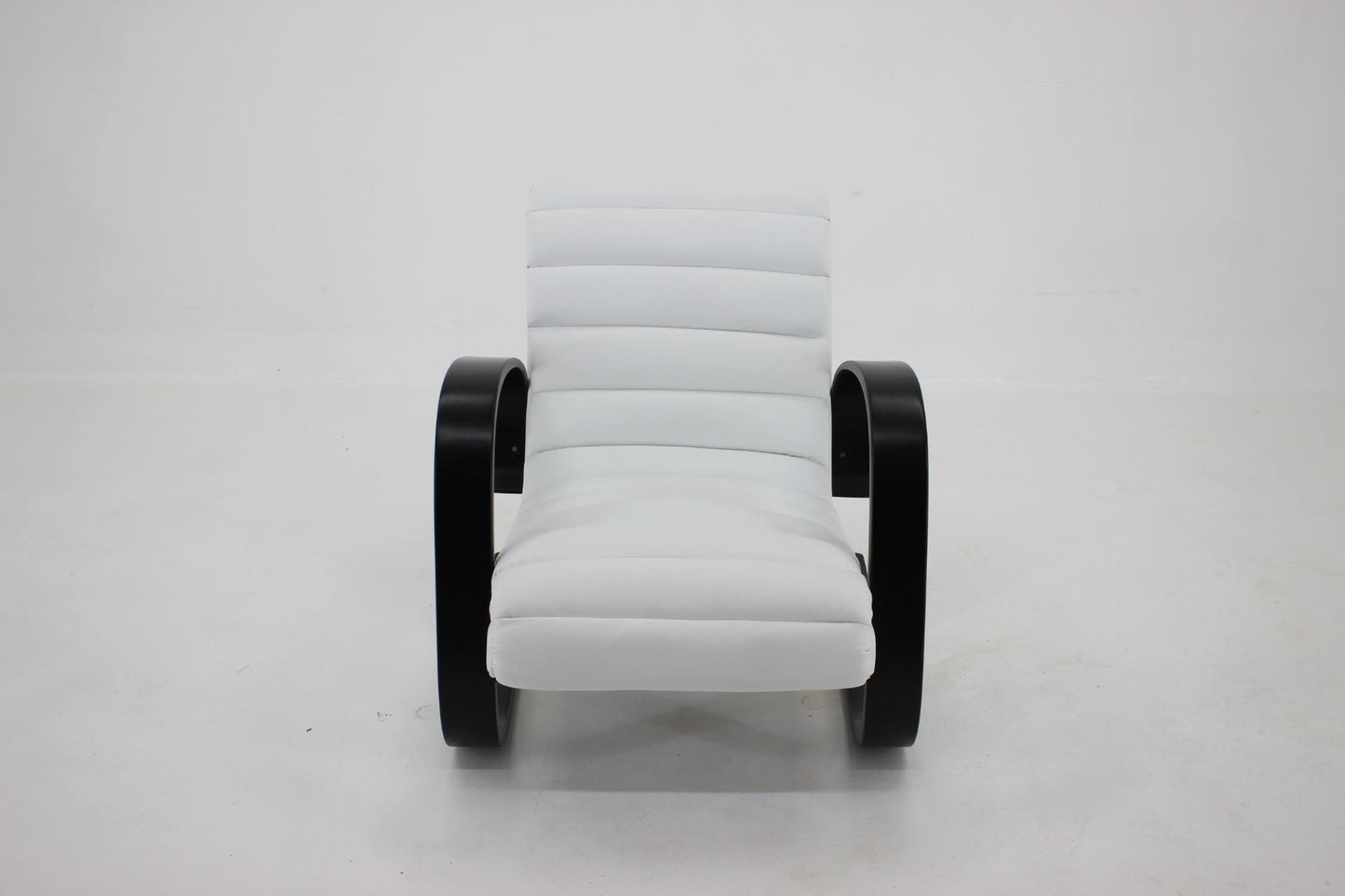 Lounge Chair in White Leather by Miroslav Navratil, 1930s