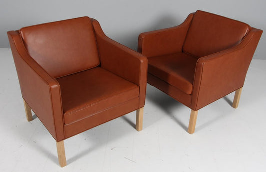 Lounge Chair Model 2321 in Cognac Full Grain attributed to Børge Mogensen for Fredericia, 1960s