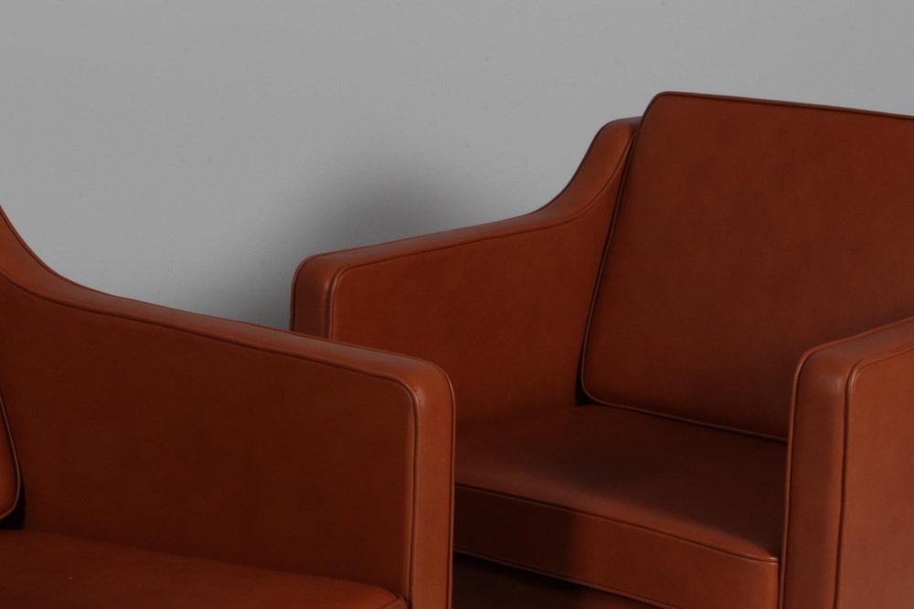 Lounge Chair Model 2321 in Cognac Full Grain attributed to Børge Mogensen for Fredericia, 1960s