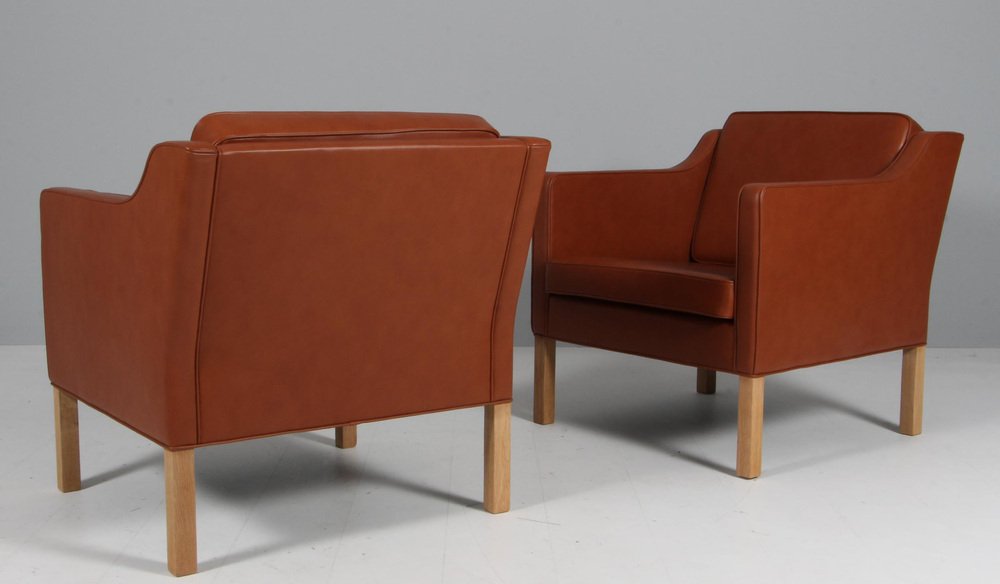 Lounge Chair Model 2321 in Cognac Full Grain attributed to Børge Mogensen for Fredericia, 1960s