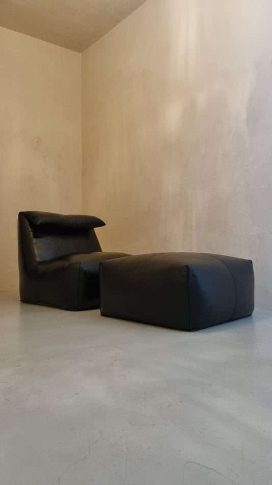 Lounge Chair & Ottoman by Mario Bellini for B&B Italia, 1970s, Set of 2