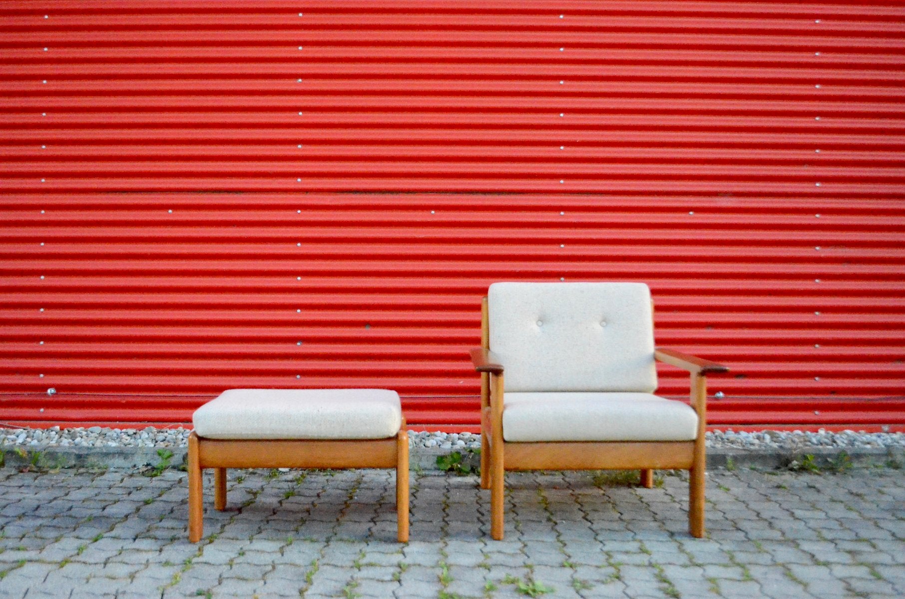 Lounge Chair & Ottoman from Knoll Antimott, 1960s, Set of 2-UF-735898