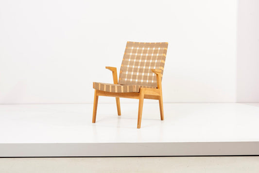 Lounge Chair with Dark Beige Webbing by Arden Riddle, USA,1950s