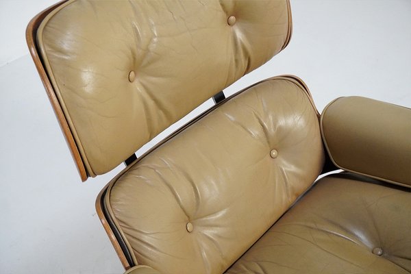 Lounge Chair with Footstool by Ray & Charles Eames, 1970s, Set of 2-TEA-1807128