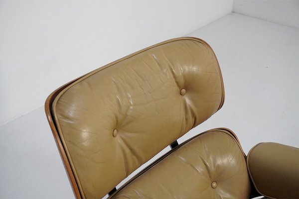 Lounge Chair with Footstool by Ray & Charles Eames, 1970s, Set of 2-TEA-1807128