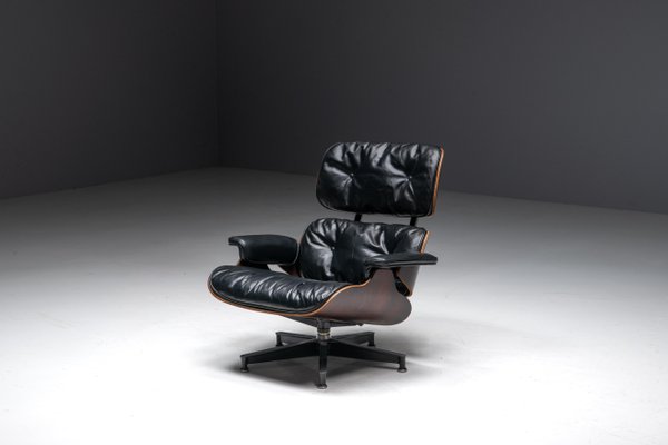 Lounge Chair with Ottoman by Charles and Ray Eames for Herman Miller, USA, 1957, Set of 2-GW-1786054