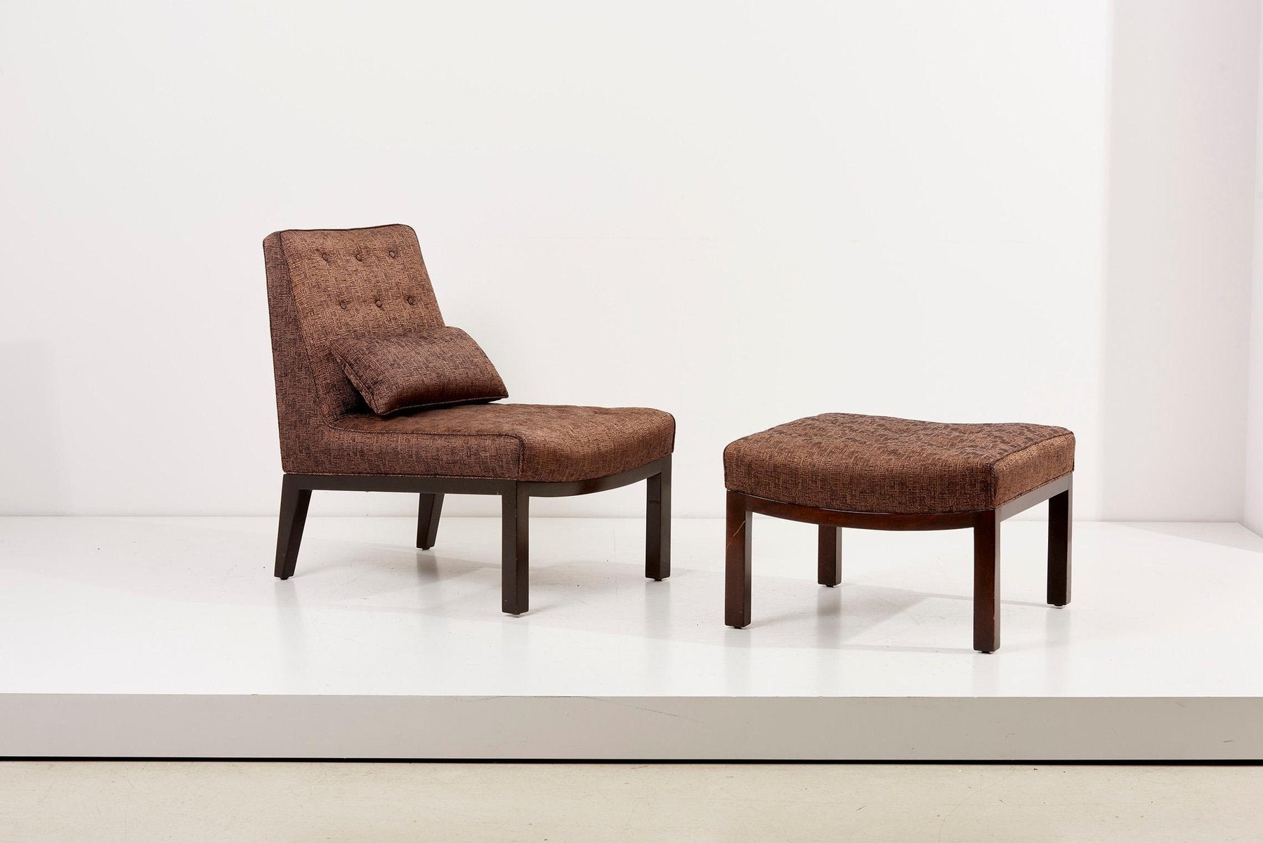 Lounge Chair with Ottoman by Edward Wormley for Dunbar, USA, 1960s, Set of 2