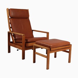 Lounge Chair with Ottoman by Henry Schubell for Madsen & Schubell, 1960s, Set of 2-HJB-1422314